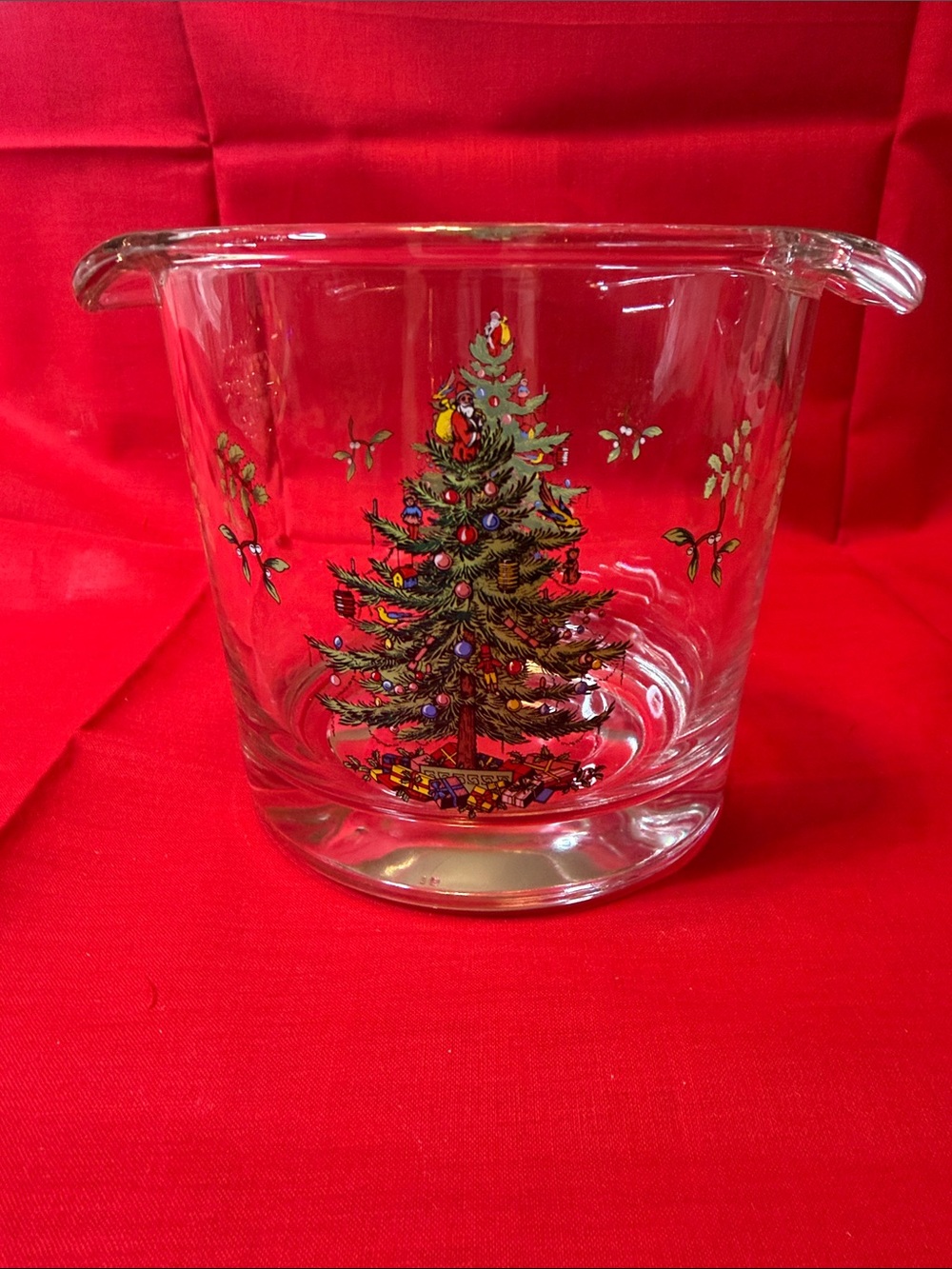 Spode Christmas Tree Glass Ice Bucket